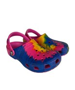 Crocs Classic Tie Dyed Clog Shoe Women 7 Men 5 Multicolor Rainbow Comfor... - £19.79 GBP