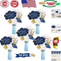 Chic 24 Pcs Star &amp; Moon Decorations - Ideal for Birthday and Baby Shower... - $280.49 MXN