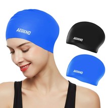 Swim Caps For Long Hair (2 Pack), Durable Silicone Swimming Caps With Sp... - £17.98 GBP