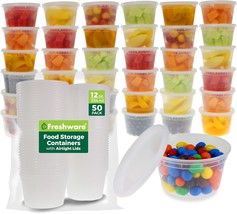 Freshware Food Storage Containers [50 Set] 12 Oz Plastic Deli Containers... - £24.59 GBP