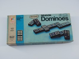 Vintage 1970 Halsam Dragon Double Nine Dominoes Milton Bradley (55 pieces) - $6.99