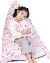 Lolomlo Stuffed Animal Storage Bean Bag Chair Cover, Cotton Pink, Cover ... - $31.92