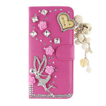 For iPhone 14 Pro Max 13 12 11 3D Bling Leather Flip back Case - £40.93 GBP