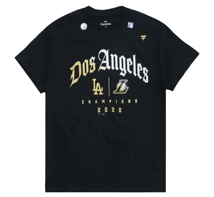 Los Angeles 2020 Men's LA Dodgers & LA Lakers Dos Angeles Championship T-Shirt