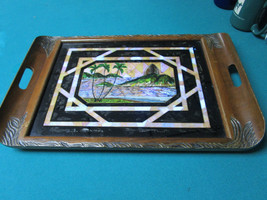 BUTTERFLIES WINGS WOOD CARVED TRAY MADE IN BRAZIL TRAY 20 X 13&quot;  ORIGINAL - $123.75