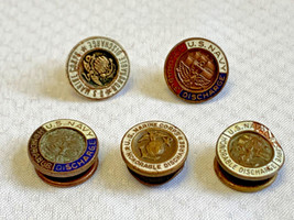 Navy Marine Corps Vtg Honorable Discharge Dress Button Lapel Pin Lot Mil... - £23.87 GBP