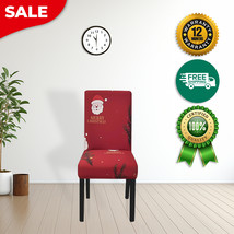 Anyhouz Chair Cover Maroon Santa Merry Christmas Greeting Design with An... - $326.19 MXN