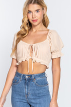 Short Slv Print Crop Woven Top L - £13.17 GBP+