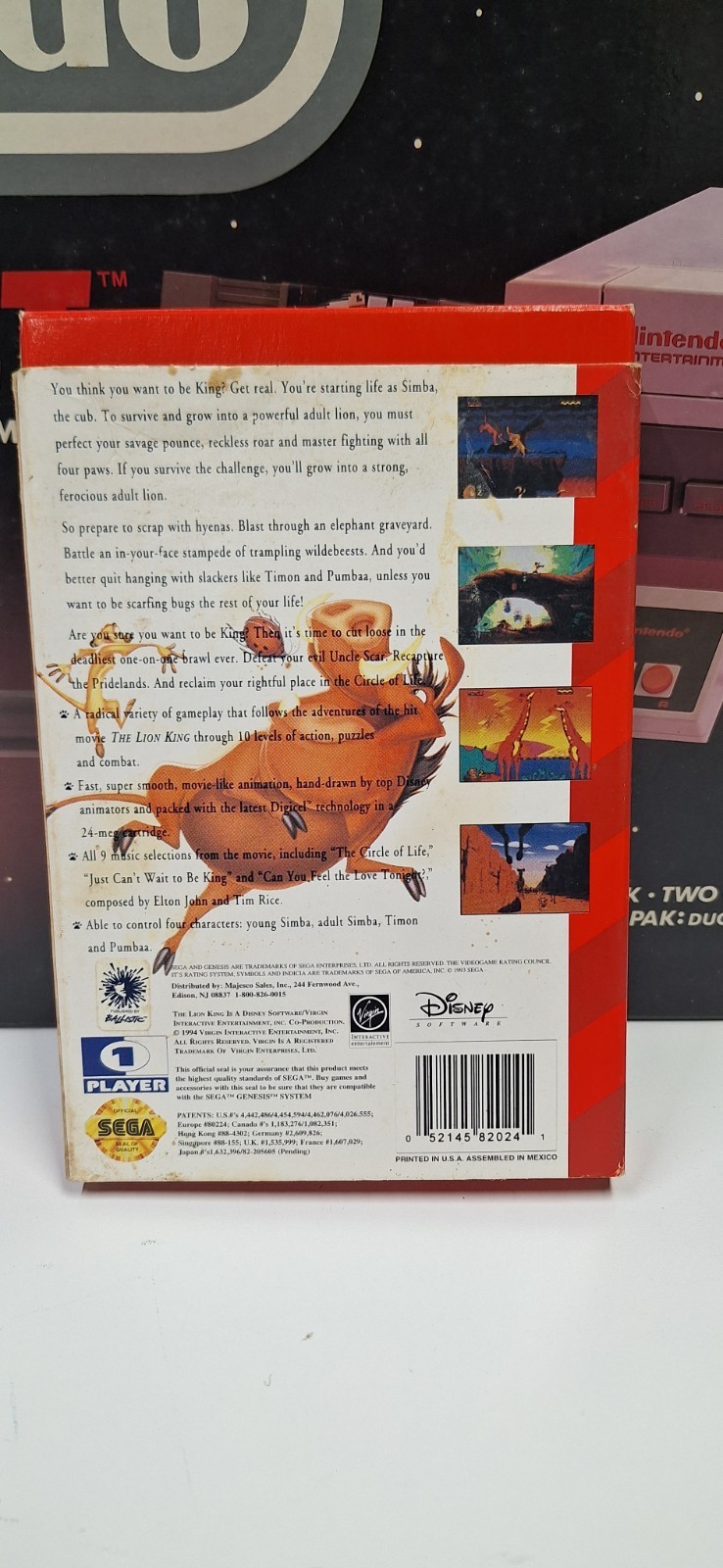 Vintage The Lion King Sega Genesis Authentic Untested Game  Item image 3