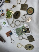 Vintage And Modern Junk Drawer Lot Buttons Pins Keychains Patches - $29.20