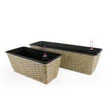CATLEZA Set of 2, Smart Self-Watering Rectangular Eco-Friendly Planters for Indo - £26.99 GBP