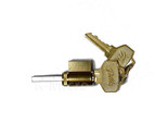 Pella Hinged Patio Door Key Lock Cylinder + 2 Wide Keys - Chrome Faceplate - $54.95