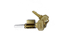 Pella Hinged Patio Door Key Lock Cylinder + 2 Wide Keys - Chrome Faceplate - $54.95