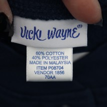Vicki Wayne Sweater Womens PS Blue Petite Plain Front Pocket Button Up O... - £23.31 GBP