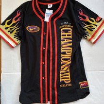 Nike Americana Flames Championship Baseball Jersey Men’s Size Medium NWT Black - £38.71 GBP