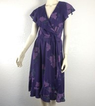 Vintage 70s Mary Martin Rainbow Of California Dress Womens M Purple Flor... - $24.00