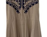 Umgee Dress Womens Size 4 Tan Fit And Flair Embroidered Scoop Sleeveless - £8.83 GBP
