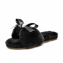 BeauToday Women House Slipper  Flats Warm Wool  Shoes with Bowknot Pearl Slip On - £83.83 GBP