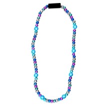 Brilliant Blue LED Bead Necklace (31&quot;) - Long Necklace Party Accessory - $519.61 MXN