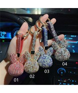 Crystal bunny car accessories,bunny keychain purse charm,rhinestone pendant - €19,74 EUR
