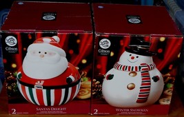 Gibson Ceramic Holiday Cookie Jar - Choose Santa or Snowman - BRAND NEW IN BOX - £23.42 GBP