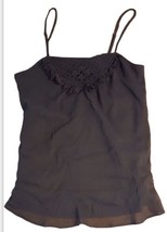 Banana Republic Navy Blue Spaghetti Strap Top Cami Woven Neckline Lined XS - £11.23 GBP