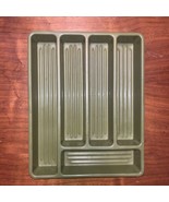 Vintage  Avocado Green Silverware Tray Flatware Drawer Organizer - €11,36 EUR