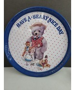VTG 1992 Giordano ‘Have a Beary Nice Day’ Round Tin Metal Tray Christmas... - £7.06 GBP