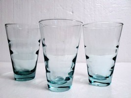 MCM Libbey Ripple Aqua Saturn Optic 12Oz Highball Glasses Freda Diamond ... - £24.95 GBP