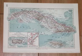 1912 Antique Map Of Cuba West Indies Caribb EAN Puerto Rico Jamaica - £15.28 GBP