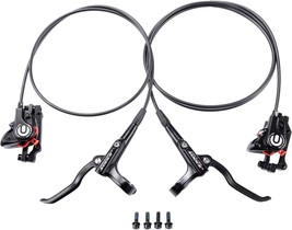 Cyclon Mtb Hydraulic Disc Brakes Set, Black/Red Aluminum Alloy Hydraulic Brakes - £55.57 GBP