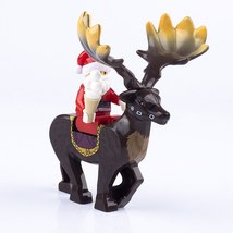 2pcs/set Santa Claus Riding elk Christmas Happy Custom Minifigures Toys - £6.28 GBP