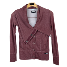 Brooklyn Industries Sweater Jacket Womens XS Maroon Snap Button Up Colla... - £15.71 GBP