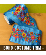 60s 70s Metallic Blue Naugahyde Trim Boho Elvis Glam Western Floral Cost... - $178.86 CAD