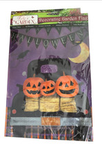 Happy Halloween Garden Yard Flag 12.5&quot;x 18&quot; Black Farm Truck Pumpkins Raven - $22.42