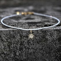 Stainless Steel Crystal Necklace for Women Ice Beads Star Sunflower Heart Choker - £13.26 GBP