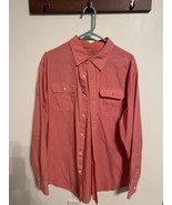 Croft &amp; Barrow Button Up Shirt Men&#39;s Size XL Long Sleeve Color Peach   - $20.46 CAD