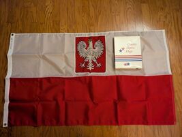 Vtg Poland National Dura-Lite Nylon Flag 3 X 5 FT Brass Eyelet Dettra Ne... - $55.07