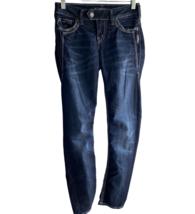 Silver Tuesday Mid Skinny Jeans Womens 26/29 Dark Wash Blue Denim Stretch - $14.54