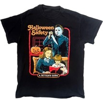 Halloween Safety Creepy Slasher Horror T-Shirt Black Vintage Double Stit... - £11.12 GBP