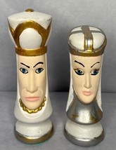 Duncan White King And Queen Ceramic Poured Chess Pieces VTG 1970s - $24.50