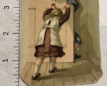 Girl Trying To Stop An Intruder Victorian Trade Card VTC 6 - £5.44 GBP