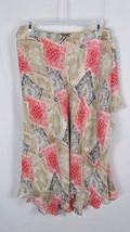 Alfani Lined Wrap stamp pattern 100% Silk Skirt sz 6 cream tan black coral - £4.97 GBP