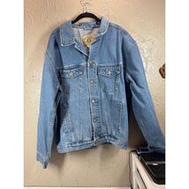 Vintage Arizona Jean Co Blue Jean Denim Trucker Jacket Stone Wash Mens S... - $43.95