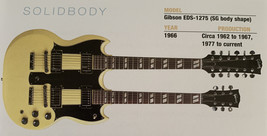 1966 Gibson EDS-1275 SG Solid Body Guitar Fridge Magnet 5.25&quot;x2.75&quot; NEW - £3.06 GBP