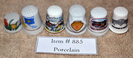 Thimbles, 6 pcs, Porcelain, # 885, porcelain thimbles, antiques, rare th... - $14.20