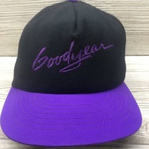 Goodyear Tires Vintage Swingster Hat Snapback Cap Adjustable Black Purple - £15.52 GBP