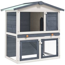  Rabbit Hutch Grey and white Solid pine wood, powder-coated iron mesh - $174.99