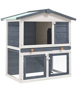  Rabbit Hutch Grey and white Solid pine wood, powder-coated iron mesh - $239.33 CAD