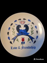Vintage Zook Plate Hot Pad Pa Dutch Bluebirds Love  Friendship 1987 - £9.39 GBP